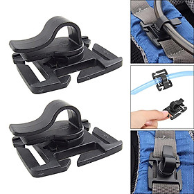 2 Pieces Hydration Pack Water Bladder Drinking Tube Webbing Clip Holder