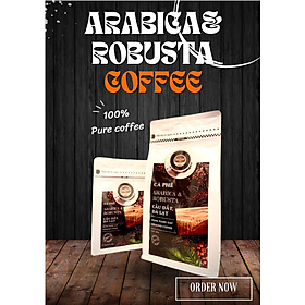 Cà phê Arabica và Robustar cầu đất đà lạt dạng rang xay 500g