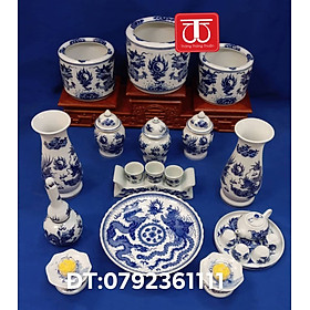 Mua BỘ BÁT HƯƠNG VẼ RỒNG ( HAI BÁT 16+ MỘT BÁT 18 ) ĐẾ KÊ GỖ HƯƠNG