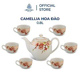 Bộ trà Cao cấp Minh Long 0.8 L - Camellia - Hoa Đào