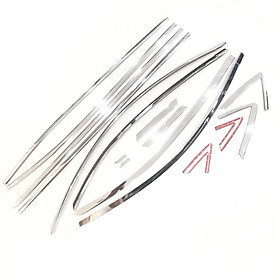 Bộ nẹp viền cong kính, chân kính INOX dành cho xe Toyota Vios 2019