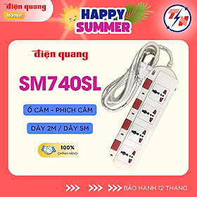 Ổ cắm Điện Quang ĐQ ESK SM740SL (4 lỗ 3 chấu, 4 công tắc)