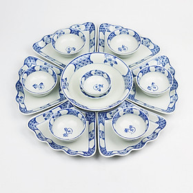 Mua Bộ Đồ Ăn Hoa Mặt Trời Bát Tràng Men Ngọc-Khử Chì Và Kim Loại Nặng-Vẽ Hoa Chanh-55cm