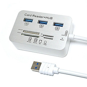 Đầu Đọc USB 3.0 (MS, Micro SD,SD/MMC,M2,TF Card) Bạc