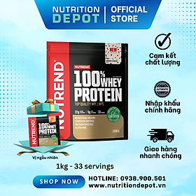 [QUÀ TẶNG] Sữa tăng cơ cho người tập gym - Whey Protein Nutrend 100% (Túi 1kg x 33 lần dùng) - Nutrition Depot Vietnam