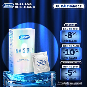 Bao cao su Durex Invisible Extra Thin Extra Sensitive 1 Hộp 10 Bao