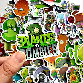Sticker hình dán cao cấp chủ đề PLANTS VS ZOMBIES - Dùng dán Xe, dán mũ bảo hiểm, dán Laptop...