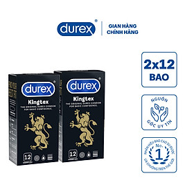 Bộ 2 hộp bao cao su Durex Kingtex 12s (hộp 12 bao) 