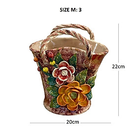 Mua Giỏ hoa gốm vuốt tay đa sắc - Tinh hoa nghệ thuật làng gốm Bát Tràng