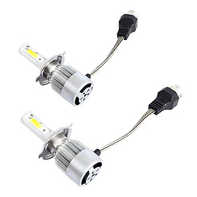 2 Pieces Car LED H4 Headlight Bulb Lamp 6500K 36W 8000LM Silver