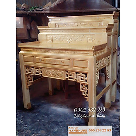 Mua Bàn thờ 3 tầng gỗ tràm mẫu triện sen màu sáng
