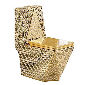 Mua Bồn cầu dát phiến đá vàng cao cấp dáng kim cương CHINOX