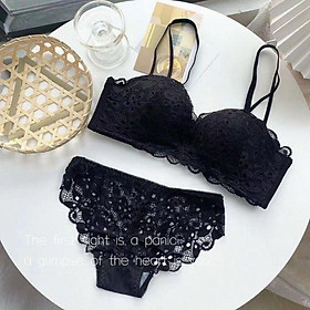 Bộ đồ lót ren cup ngang nâng ngực không gọng cao cấp
