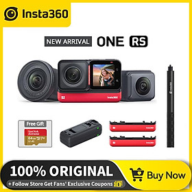 Insta360 One RS Nâng cấp Twin Edition Camera hành động thể thao mới 5.7k 360 4K góc rộng góc máy ảnh máy ảnh không thấm nước: Phiên bản 4K