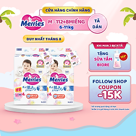Thùng 2 tã/bỉm dán merries cộng miếng đủ size nb82/s76/m60