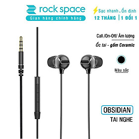 Tai nghe có dây, nhét tai, có mic Rockspace Obsidian - Hàng chính hãng