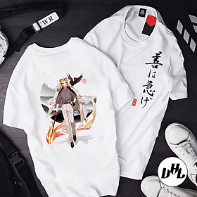Áo thun trắng Anime, Manga Thanh niên và con chim, Unisex Nam Nữ có Size áo từ 25-95kg