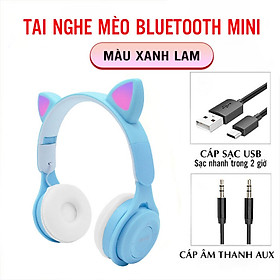 Tai nghe bluetooth tai mèo có mic Headphone tai mèo dễ thương, âm bass mạnh mẽ, dung lượng pin khủng -BH 12T