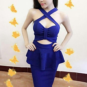 Đầm pelum hở eo
