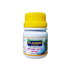 Phân bón NPK sinh học VK HUMAT 2-3-5+TE 50ml giúp mập thân, dày lá, vọt đọt - Chuyên dùng hoa lan, hoa hồng, bonsai