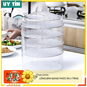 Lồng bàn đậy đồ ăn VN SUS - 5 tầng - Chất liệu PP trong suốt - Bảo quản đồ ăn, thức ăn chống bụi và côn trùng