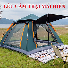  Lều cắm trại 4 6 người HEWOLF 4 cửa thoáng mát có tấm che dày dặn chắc chắn chống tia UV cao