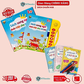 Sách Song Ngữ Anh Việt 1+ Kèm Bộ 3 Vở Luyện Viết Tự Xóa Thần Kỳ - Thanh Anh