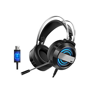 Q9 Gaming Headset 7.1 Channel Stereo Gaming Headset with 360° Noise Reduction Microphone 7-color Breathing Light White