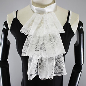 Women Lace Necktie Victorian Steampunk Ruffle Fake False Collar Half Shirt
