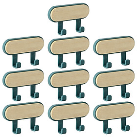 10Pcs Wall Mounted Coat Rack, Nail  Creative Hats Rack Wood Multifunctional Keys Hanger for Bathroom Door Back Towel Umbrellas