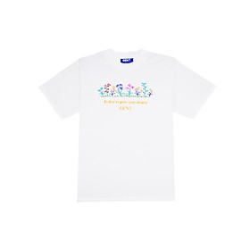 Áo thun Garden Tee unisex nam nữ from rộng, tay lỡ, cổ tròn màu đen, trắng