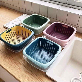 Hộp đựng tủ lạnh bảo quản thực phẩm Hamart,hộp nhựa đựng trái cây 2 lớp khô ráo tiện lợi, có nắp đậy