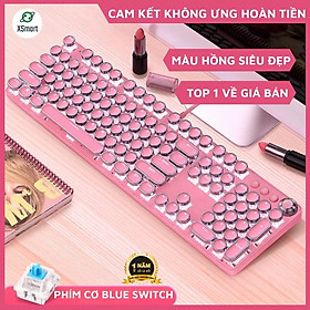 Bàn Phím Cơ HỒNG Cao Cấp XSmart T900 Led 10 Chế Độ Khác Nhau, Trục Cơ Blue Gaming Cho Máy Tính, Laptop, PC Dùng Cả Nam Và Nữ - Hàng Chính Hãng