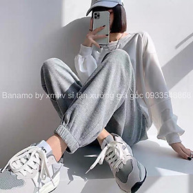Quần jogger thể thao unisex nỉ tổ ong dày dặn phong cách Ulzzang thời trang Banamo Fashion 296