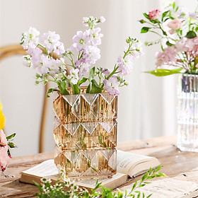 Mua Bình hoa pha lê để bàn sang trọng kiểu sáng chữ nhật