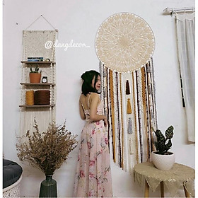 dreamcatcher trang trí nhà cửa cực lớn phong cách boho tông trầm sang trọng