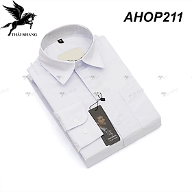áo sơ mi trắng nam dài tay trung niên cotton mịn hàng siêu đẹp loại áo sơ mi nam có túi Thái Khang AHOP21