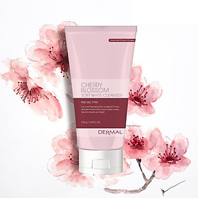 Sửa Rửa Mặt Hoa Anh Đào Dưỡng Ẩm và Trắng DERMAL KOREA