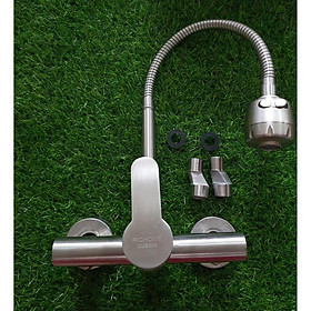 Mua Vòi rửa chén bát nóng lạnh gắn tường OS632 cần mềm Inox 304 2 chế độ phun tiết kiệm nước