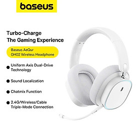 Mua Tai Nghe Chụp Tai Không Dây Baseus AeQur GH02 Gaming Wireless Headphones 40mm Driver 2.4G/Wireless/Cable RGB Headsets hàng chính hãng