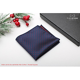 Khăn Cài Túi Áo Vest - Pocket Square - Phụ Kiện Cài Áo xanh chấm bi