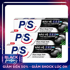 Combo 3 Kem Đánh Răng P/S Than Hoạt Tính (180g/tuýp)