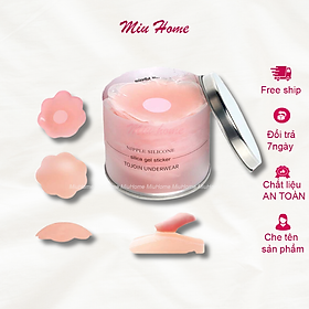 Miếng Dán Ngực Silicon, dán ti Hộp 5 cặp siêu dính tái sử dụng được nhiều lần