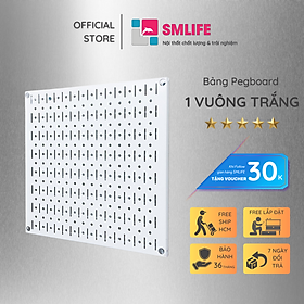 Bảng treo dụng cụ Pegboard vuông 40×40 – Trắng
