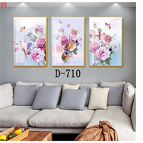 Tranh Bộ 3 Canvas Đẹp - Tranh Hoa Nghệ Thuật Treo Tường Trang Trí