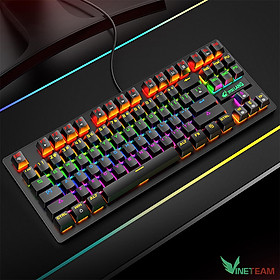 VINETTEAM Bàn phím Cơ Chuyên Game Có Dây K2 – Blue Switch LED 87 phím – hàng chính hãng
