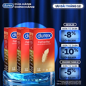 Bộ 3 Bao Cao Su Durex Fetherlite – Hộp 12 bao
