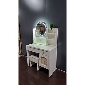 Bàn trang điểm gương có đèn Led cảm ứng, cánh mây, gỗ MDF phủ melamine