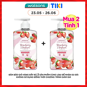 Kem Rửa Tay Watsons Love My Skin Strawberry Yoghurt Scented Cream Hand Wash 500ml