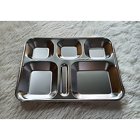 Mua Khay cơm inox 5 ngăn  inox 304 có nắp nhựa